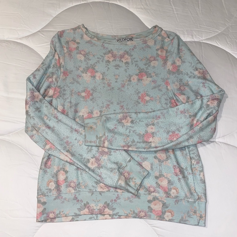 Wildfox Pastel Floral Baggy Beach Jumper